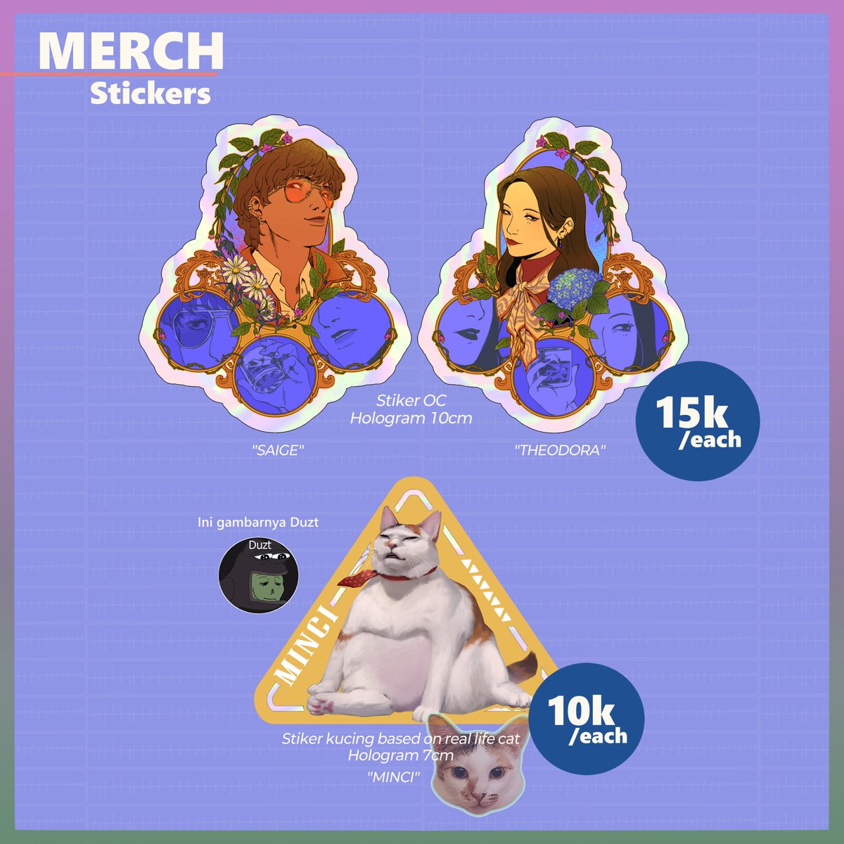 [❤&amp;🔁Appreciated!]

Hi, Reda &amp; <a href="/sterduzt/">DUZT</a> after sale catalogue is ready! Kindly check it out, thank you💞

📅After Sale Period: 20 November - 2 Desember
🙆‍♀️Original Character: GL/Yuri ♀️&amp; kucing🐈
✨PO link: forms.gle/qUhvrPFGR62U6i…

#CF21 #CF21aftersale