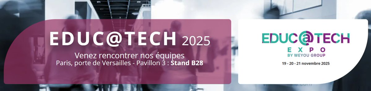 Rdv au salon Educatech Expo 2025 !
Nous sommes présents à Educatech Expo, le salon incontournable de l’innovation éducative, pour vous faire découvrir nos dernières solutions numériques et expérimentales dédiées à l’enseignement des sciences.
#Educatech