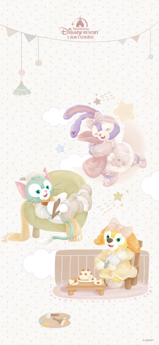 上海ディズニーの新しい壁紙が可愛すぎて…🌙🩷 おやすみ前の癒し、ここ