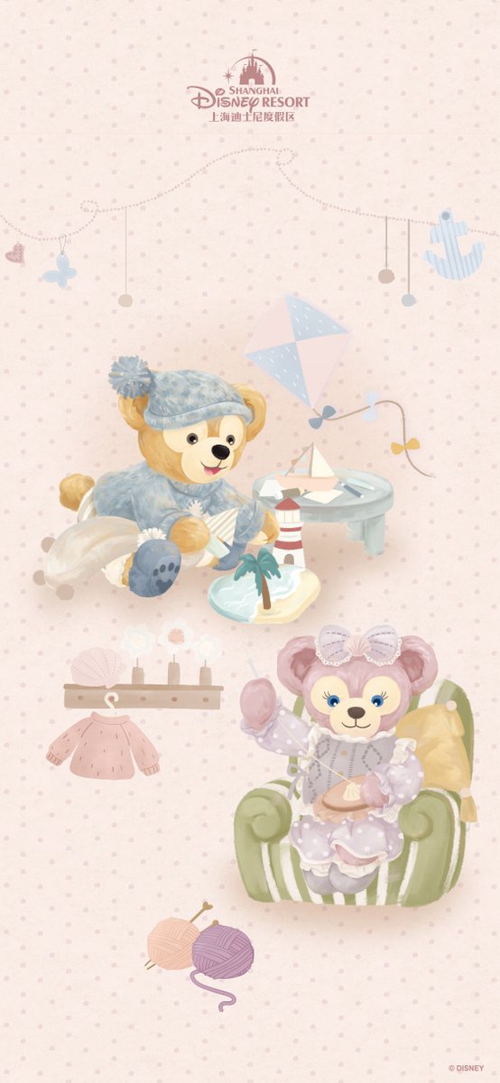 リーナちゃん様 上海ディズニーの新しい壁紙が可愛すぎて…🌙🩷 おやすみ前の癒し、ここ