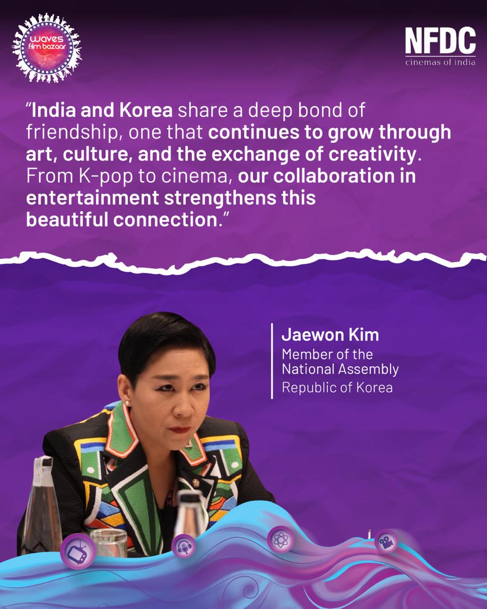 nfdcindia's tweet photo. WAVES Film Bazaar 2025 was privileged to host Jaewon Kim, Member of the National Assembly, Republic of Korea, at the opening ceremony, marking the partnership of international partnership and creative dialogue.
#WavesFilmBazaar #FilmBazaar #Cinephiles #MarketScreenings #IFFIGoa #IFFI56 #IFFIGoa #IFFI2025 #NFDC #FilmFestivals #JaewonKim