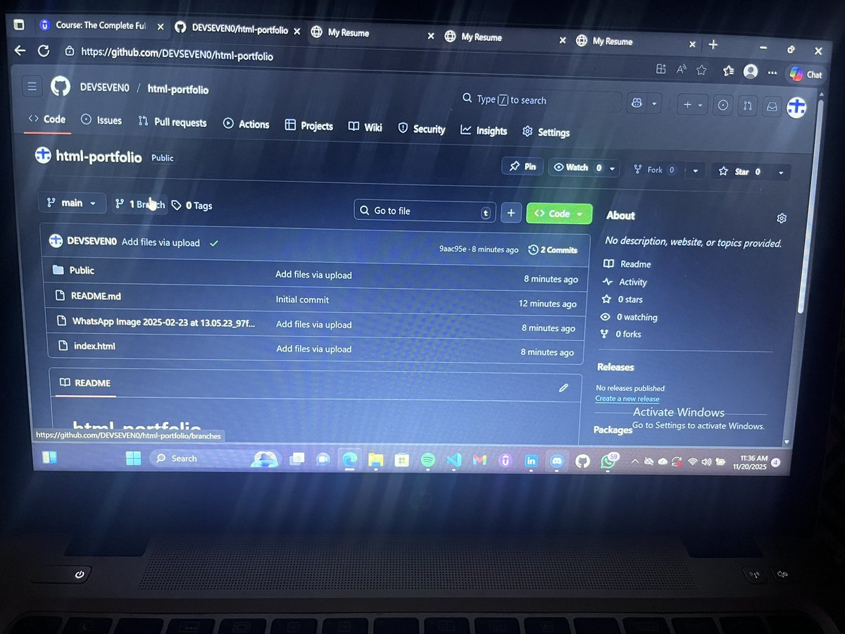 Dev__Seven's tweet image. Day1: Just launched my first GitHub portfolio. Hoping to do more with time

#webdev #WebDevelopment #pushing #100DaysOfCode #NaijaCoders