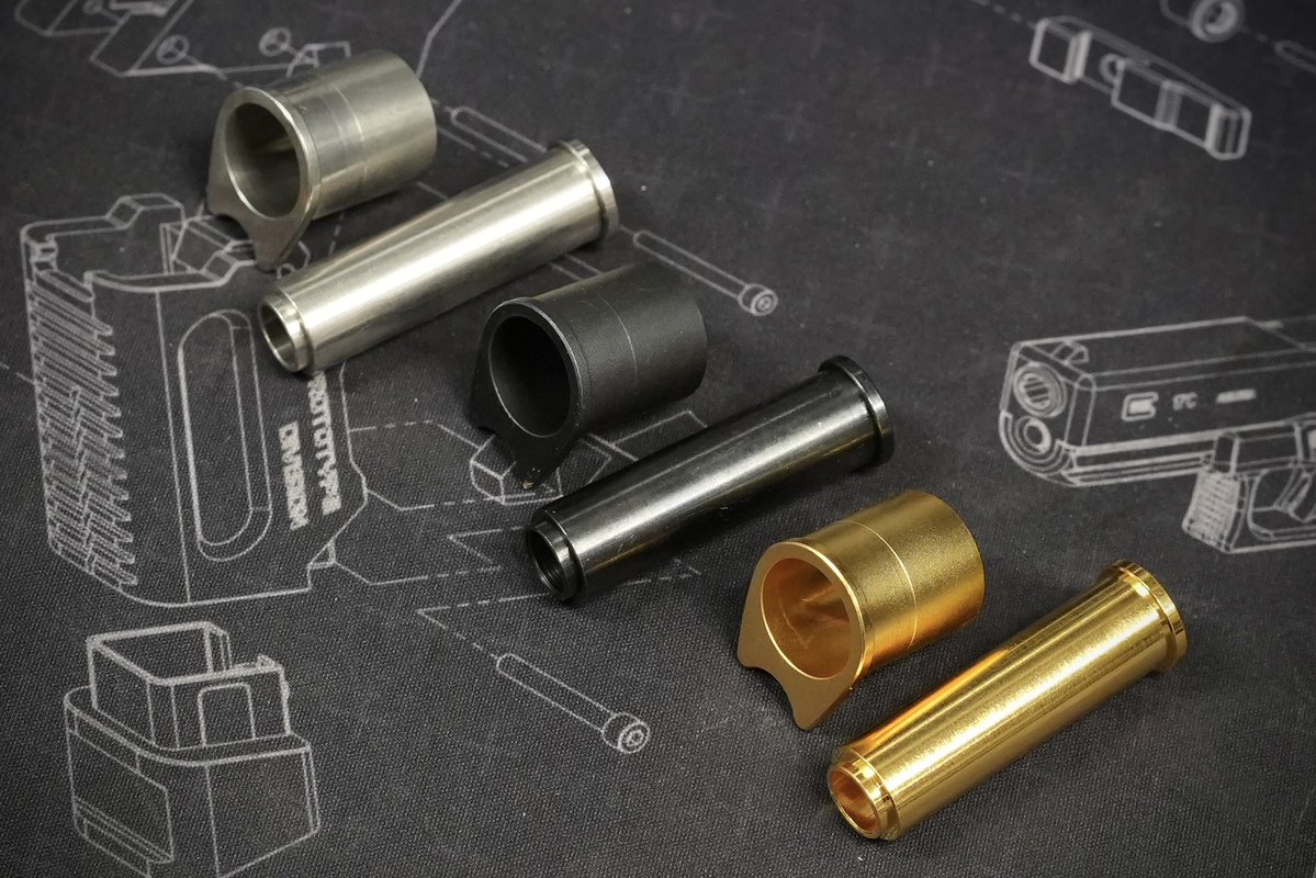 jkarmy_int's tweet image. Gunsmith Bros CNC Aluminum 
Bushing &amp;amp; Guide Rod Plug Set 

For Marui TM 1911 GBBP SERIES 

#gunsmithbros #bushing #guiderod #1911