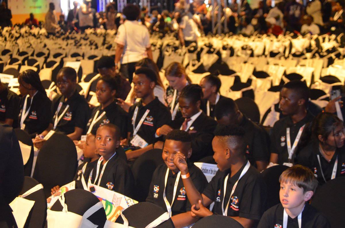 NMCF_SA's tweet photo. 📣 We've arrived at the #G20SouthAfrica Social Summit, where children from across the continent are stepping into global leadership spaces.👧🏾🧒🏽As we mark 30yrs of serving children, we’re proud to support this historic moment where young people have a real seat at the table. #CH20 https://t.co/YhCni4tlmu