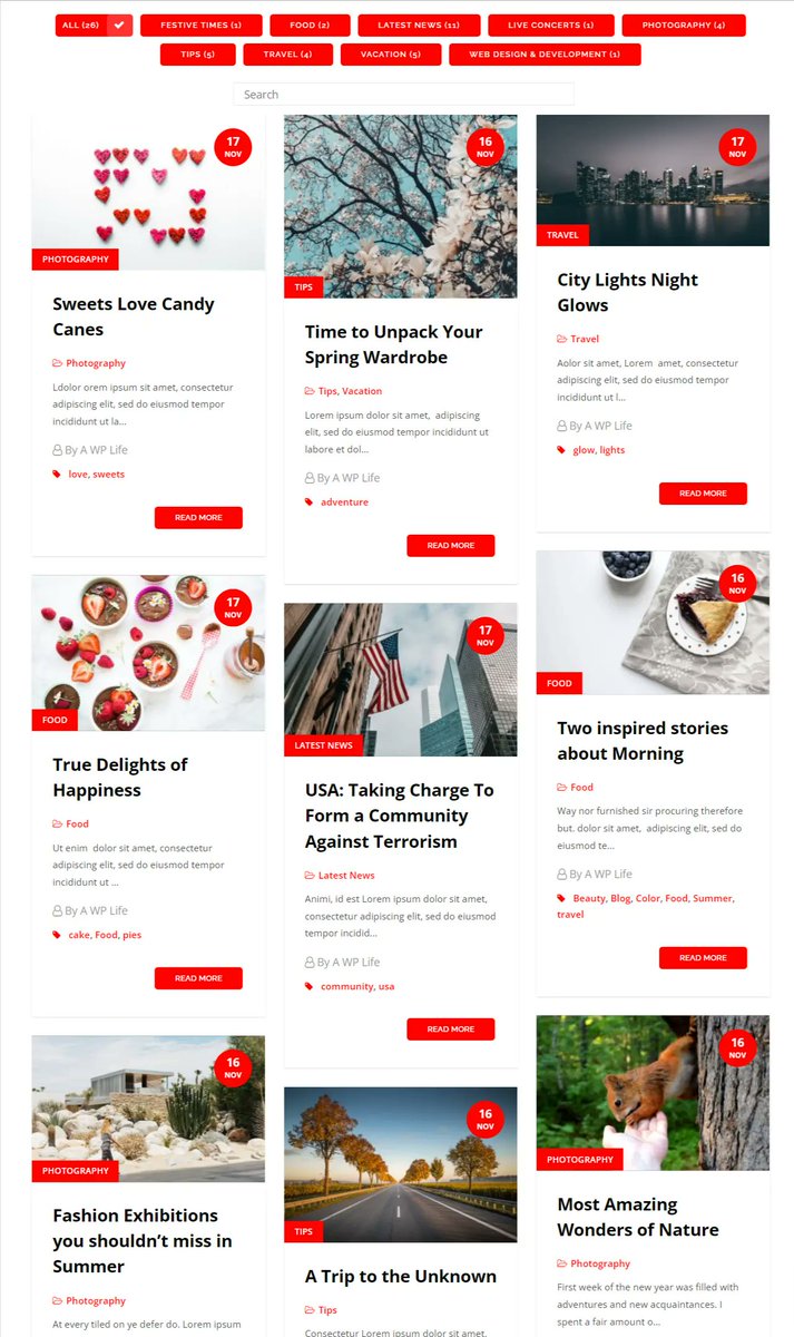 srkkhn007's tweet image. 📰 Organise your posts beautifully with Blog Filter Premium Plugin – sort blogs instantly with clean, responsive layouts.

Use code SAVE5 to unlock your deal 🎁

Get Now: bit.ly/3Mvf7Ph

#WordPress #Plugin #BlogFilter #Blogging #WPPlugin