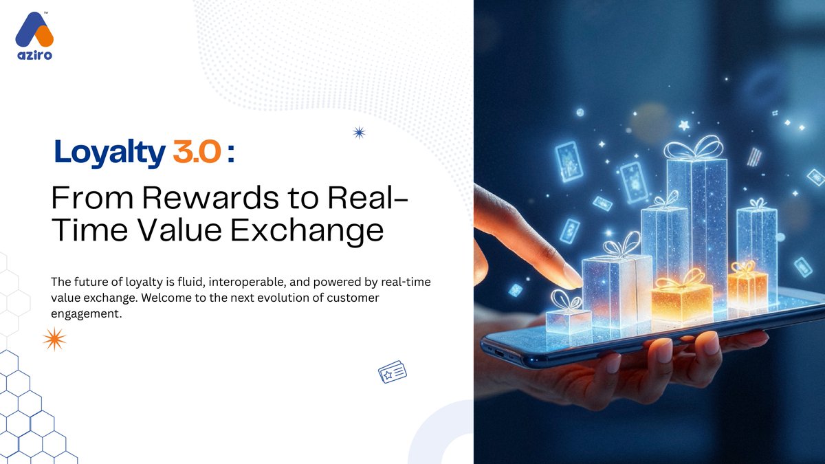 AziroTech's tweet image. Welcome to Loyalty 3.0 — where tokenized rewards, real-time APIs, and open architectures turn loyalty into a living, spendable currency.

#NextGenLoyalty #TokenizedRewards #Aziro #ComposableCommerce #LoyaltyServices #AziroLoyalty #TransformationThursadys #ClientsofTomorrow