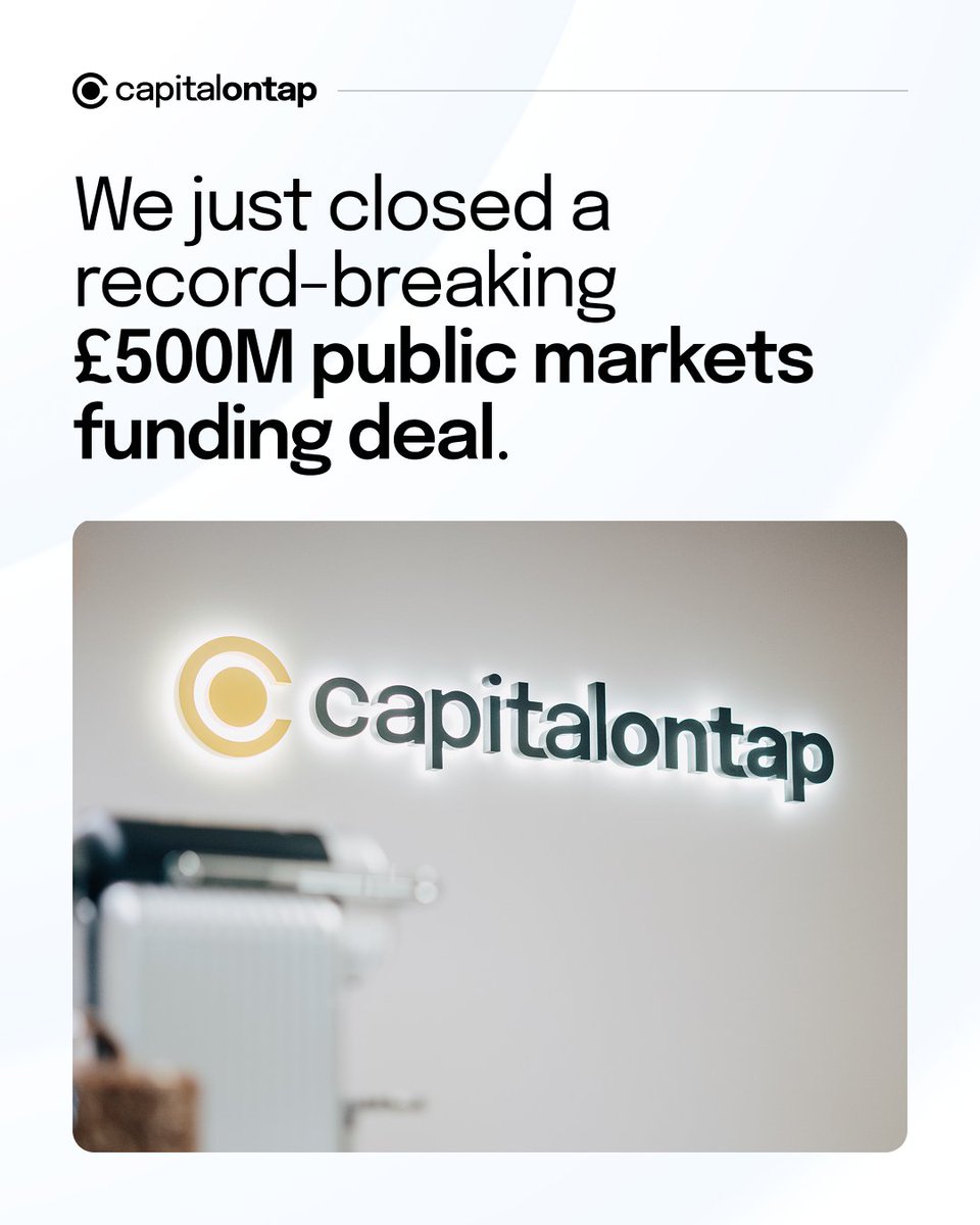 We’ve closed Europe's largest non-bank credit card securitisation, providing massive, long-term funding to accelerate support for UK small businesses.
More credit, more tools, more growth.
👉 ow.ly/bwnb50Xu4ja 
#CapitalonTap #Fintech #SMB 
(Capital on Tap UK)