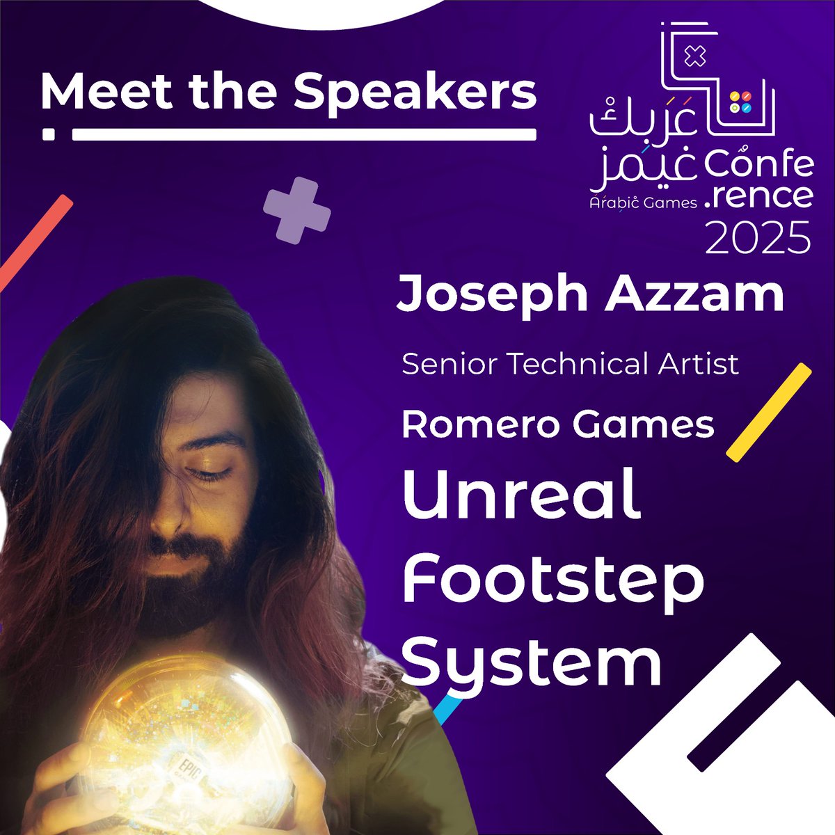 Joseph Azzam, Sr. Tech Artist @RomeroGamesltd joins #ArabicGames2025 #AGC25 #عَرَبِكْ_غيمز!  
Talk: “Unreal Footstep System”  
Nov 29 | Free 👉 arabic.games/conference  
#UnrealEngine #GameAudio