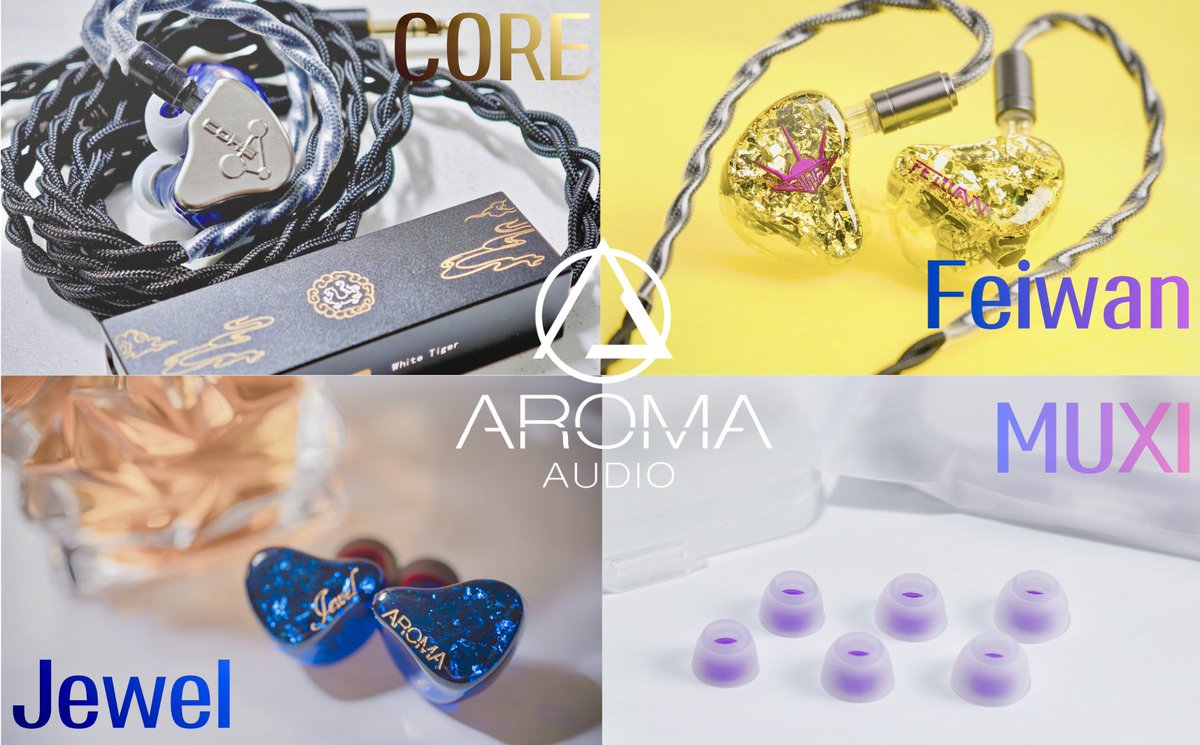 ✨新商品入荷✨  
Aroma Audioの全新旗艦IEM- Coreが予約受付中です！  
さらに、旗艦級のFeiwenとJewelシリーズも正式に登場しました！ぜひお買い物に来てください！  

IEMに加えて、Aroma Audioのイヤーピース MuxiもHeady Buyで購入可能です。お気に入りの商品を選んでお持ち帰りしましょう！🎧💖