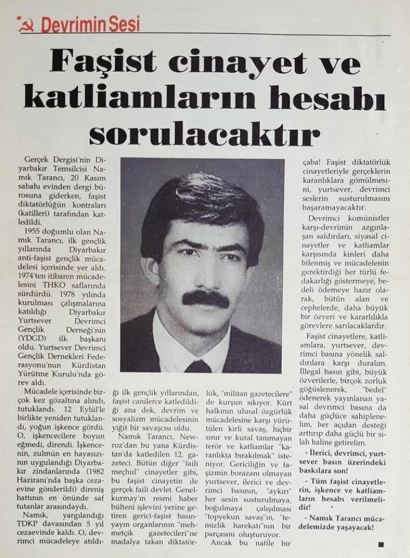 dengesoresli's tweet image. Namık Tarancı (Kaptan) Devrim ve Sosyalizm mücadelemizde yaşıyor!
