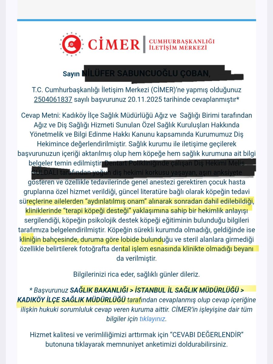 İHBARDIR 

İstanbul İl Sağlık Müdürlüğü
Kadıköy İlçe Sağlık Müdürlüğü'nü ihbar ediyorum.

Diş hekimi kliniklerinde de, 
Ağzımızın içine kadar kedi köpek sokmaya kararlı bir anlayış; 
Sağlığımızdan sorumlu bir devlet kurumunun, 
Kadıköy İlçe Sağlık biriminin, kılcal damarlarına