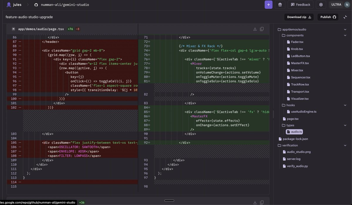 nummanthinks's tweet image. Extremely clean diff view with items changed