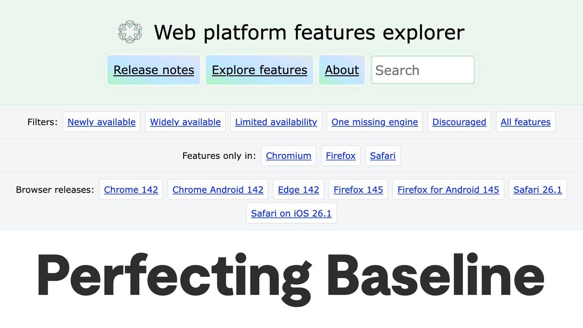 webstandards_ru's tweet image. Совершенствуем Baseline для реальной разработки. Патрик Броссет о том, как группа WebDX работает над улучшением базовых статусов: сигналы доступности, маппинг с другими браузерами, полифилы, прогрессивное улучшение и новые инструменты. #baseline #tools

piccalil.li/blog/perfectin…