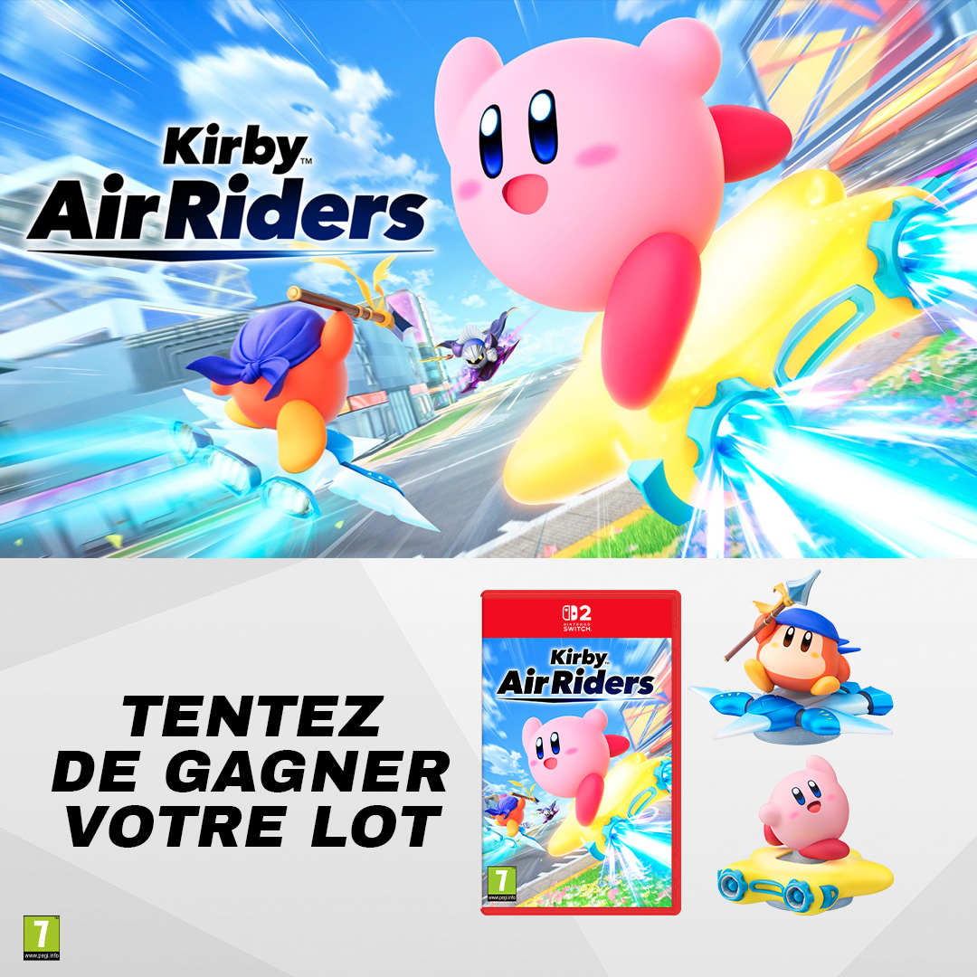 Rendez-vous demain pour la sortie de Kirby Air Riders ✨ En attendant, on vous propose un superbe lot composé d'un jeu ainsi que ses 2 Amiibo ⤵️

🌟 Like⁣⁣⁣, RT &amp; Follow <a href="/Micromania_Fr/">Micromania-Zing</a>
🌟 Mentionner en réponse un ami avec #MicromaniaKirby

Tirage au sort dans 7 jours 🔥