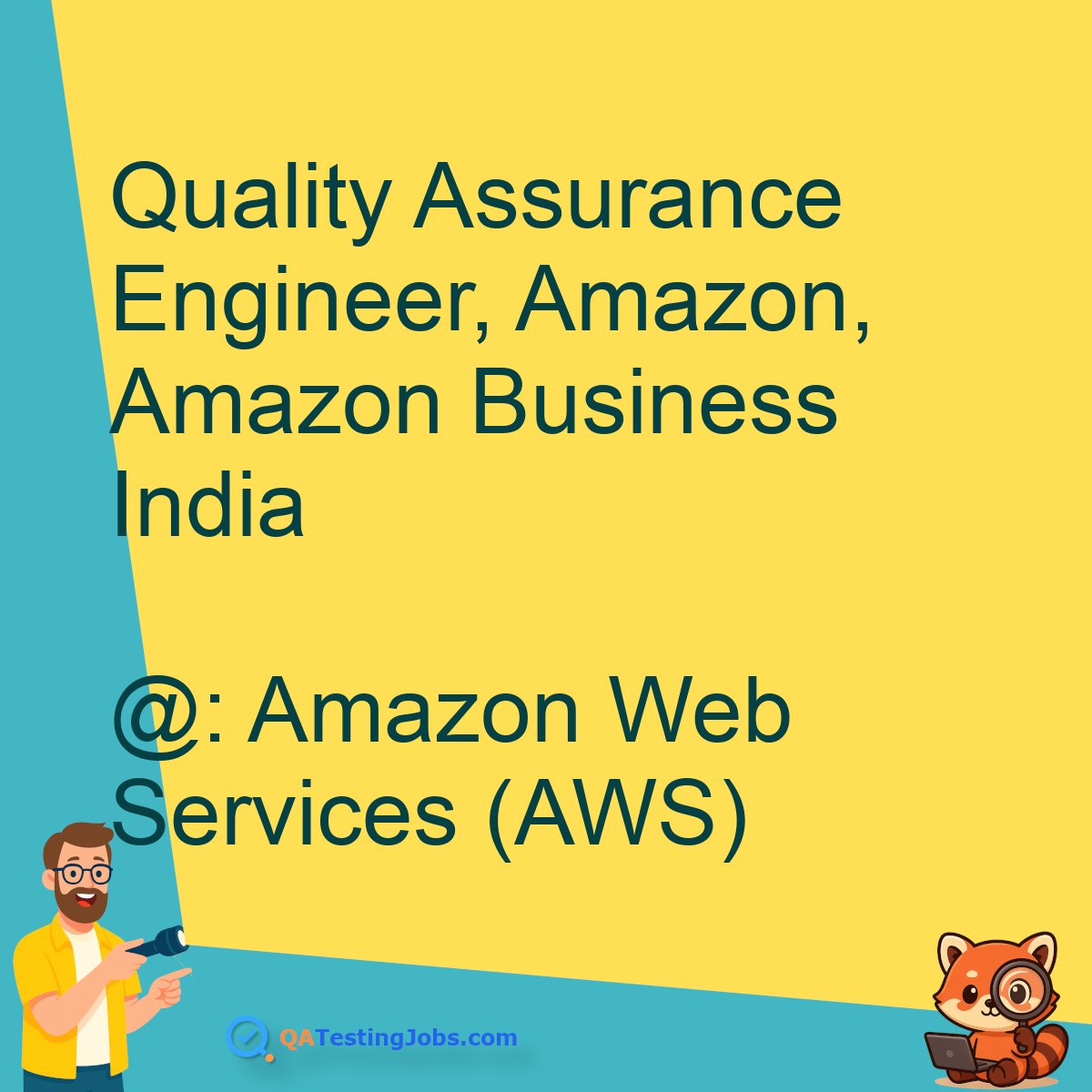 QATestingJobs's tweet image. Title: Quality Assurance Engineer, Amazon, Amazon Business India
Company: Amazon Web Services (AWS)
Country: India
City: Bengaluru
Employment Type: 
Location: onsite
Remote/Onsite: onsite
Visa Support: 
#apitesting #automationtesting #aws #customerexperience #elasticsearch…