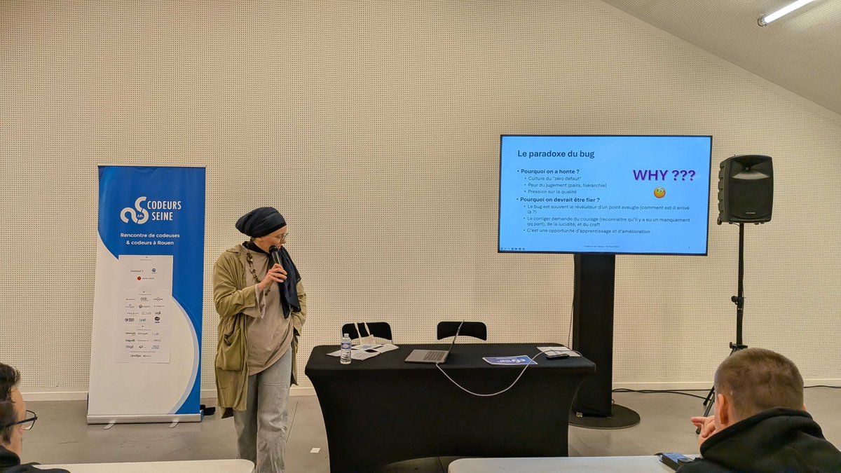 codeursenseine's tweet image. Faire face à ses propres erreurs de code : un fardeau… ou une force ? Alice Chairat partage son expérience, et vous êtes nombreux à vouloir sa vision ! #Codeurs2025