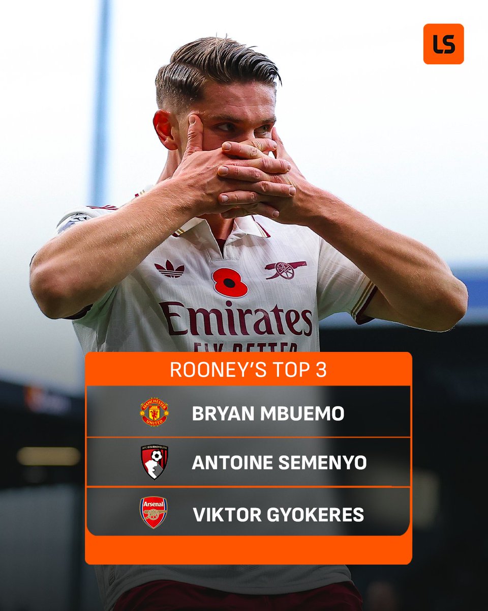livescore's tweet image. Wayne Rooney names his top 3 Premier League ballers of the season so far 💯

Via @primevideosport 🎙️