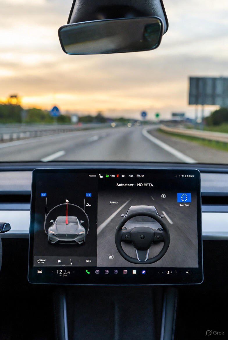 Rustavi's tweet image. 🚨🚨 BREAKING: TESLA QUIETLY REMOVED “BETA” FROM AUTOSTEER IN FSD V14 BUILDS! 🚗💥
This is MASSIVE for Europe!
✅ Basic Autopilot/Autosteer is now officially “done” – no longer experimental
✅ Tesla is saying: “Highway Level 2 is mature &amp;amp; rock-solid safe”
✅ This CLEARS THE PATH…