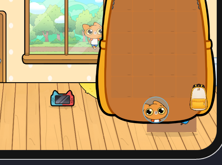 🎒 Our backpack system is more than storage. It’s part of your cat’s inner world.

Carry items, rewards… even kittens.