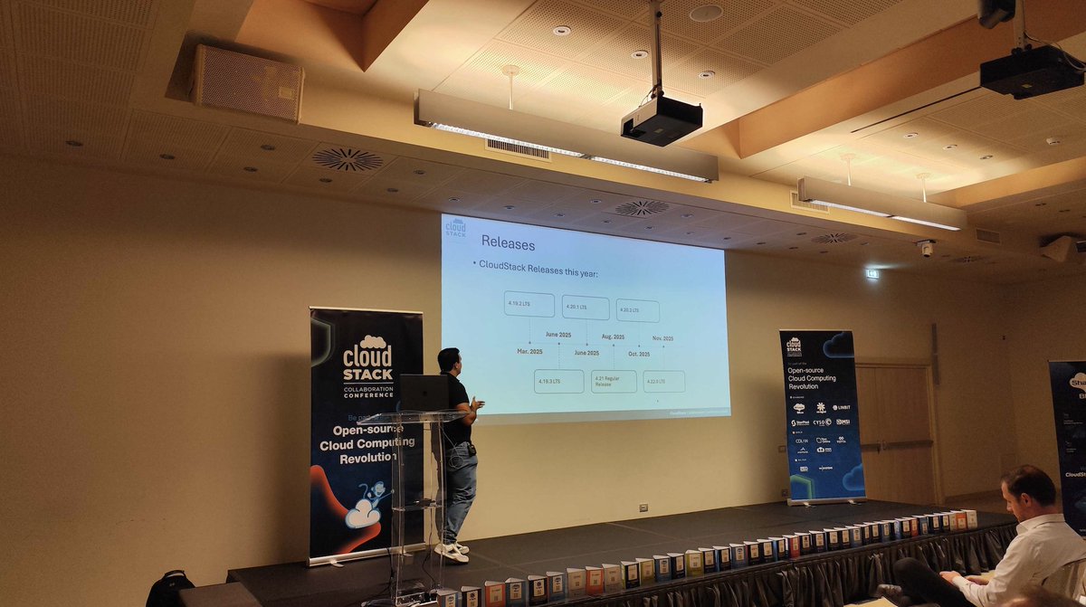 shapeblue's tweet image. Keynote time at #CloudStackCollab!

CloudStack VP &amp;amp; ShapeBlue Software Engineer, @nvazquezuy, is sharing an insightful update on project growth, community evolution &amp;amp; what&apos;s next for Apache #CloudStack.

CloudStack is thriving both as a project and a community!