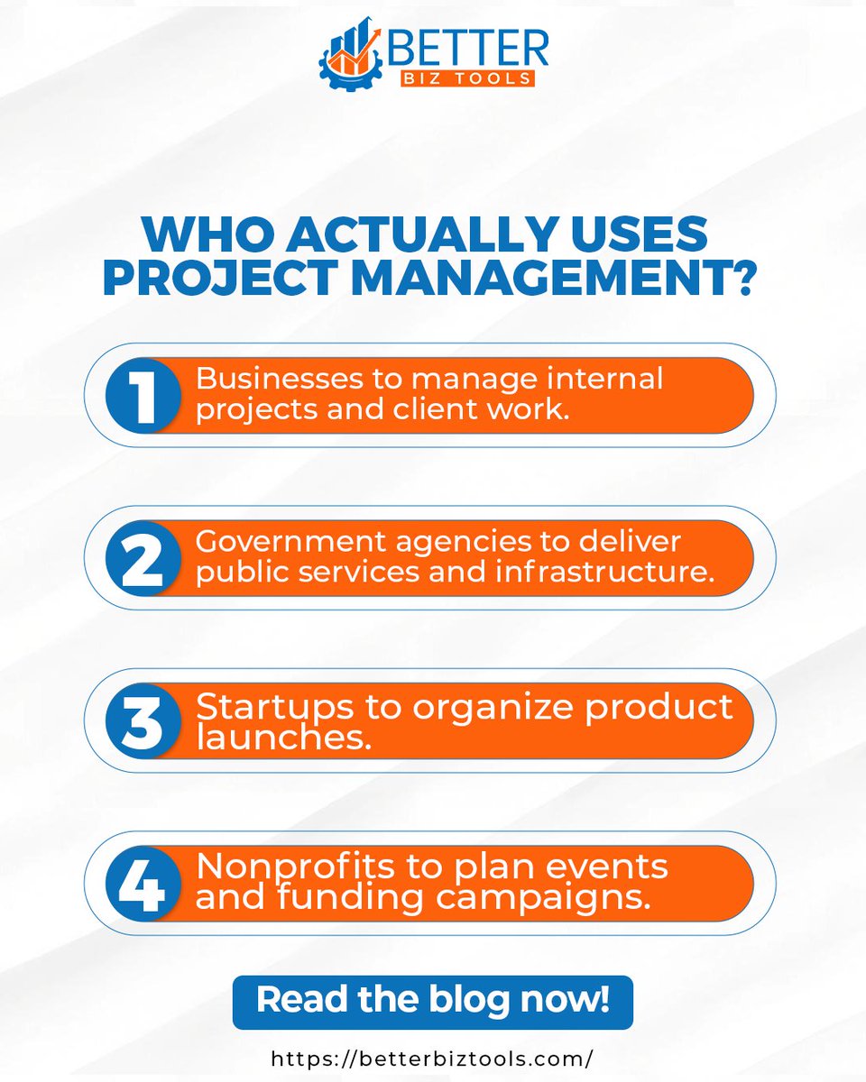 betterbiztool's tweet photo. Who actually uses project management?
Businesses, government agencies, startups, and nonprofits, all rely on it to stay organized and deliver results.
 
Read the full blog to learn more!
 https://t.co/aTNAEc6ppE
#projectmanagement #productivity #businesstools https://t.co/VJtk3KSrDz
