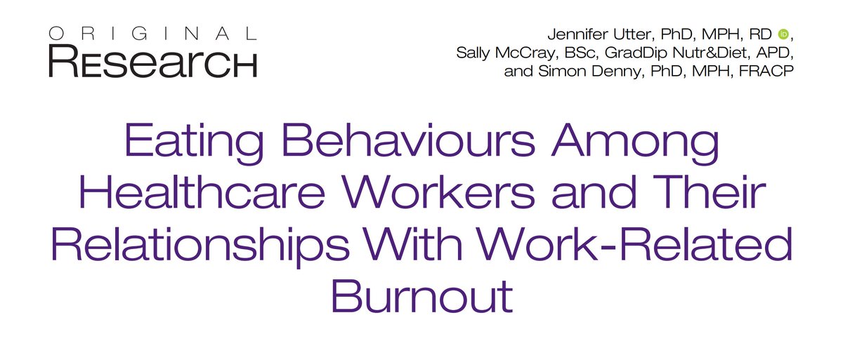 ✨ New research shows healthcare workers with healthier eating habits report significantly less burnout. 

Fewer than 40% rated their diet as very good, and only 15% ate enough vegetables. Yet better diet quality, more fruits &amp; veggies, fewer sugary drinks, and regular family