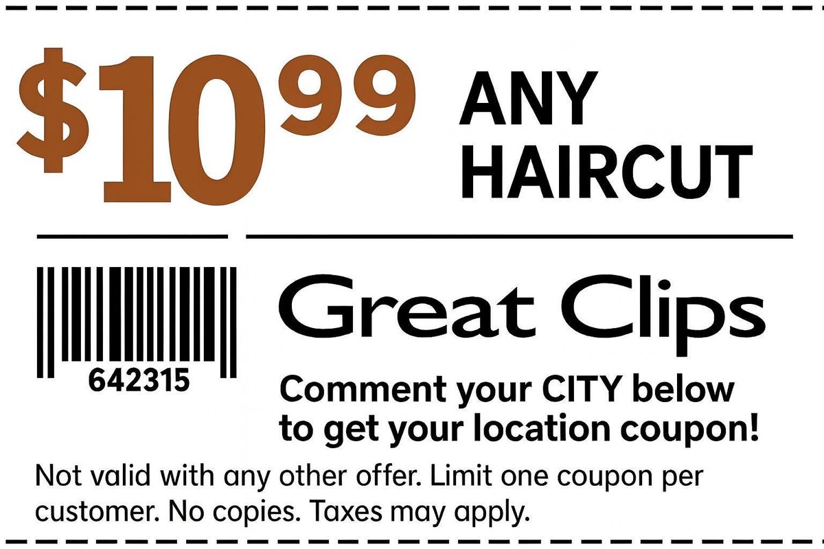 $7.99 Great Clips Coupons March - 2026 tweet media