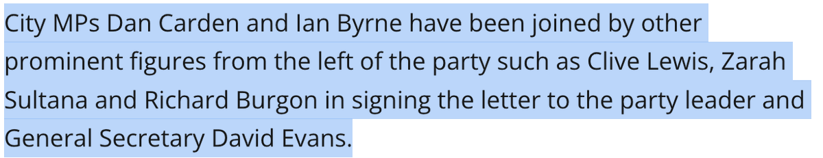 ExStrategist's tweet photo. 4. Howard Beckett and Jennie Formby organised this this letter smearing the Labour leadership

They cast around for the corrupt and the useless idiots.

Clive Lewis was one of the useless idiots.

https://t.co/FXH3Qzpvrk https://t.co/FvS8JdQff7