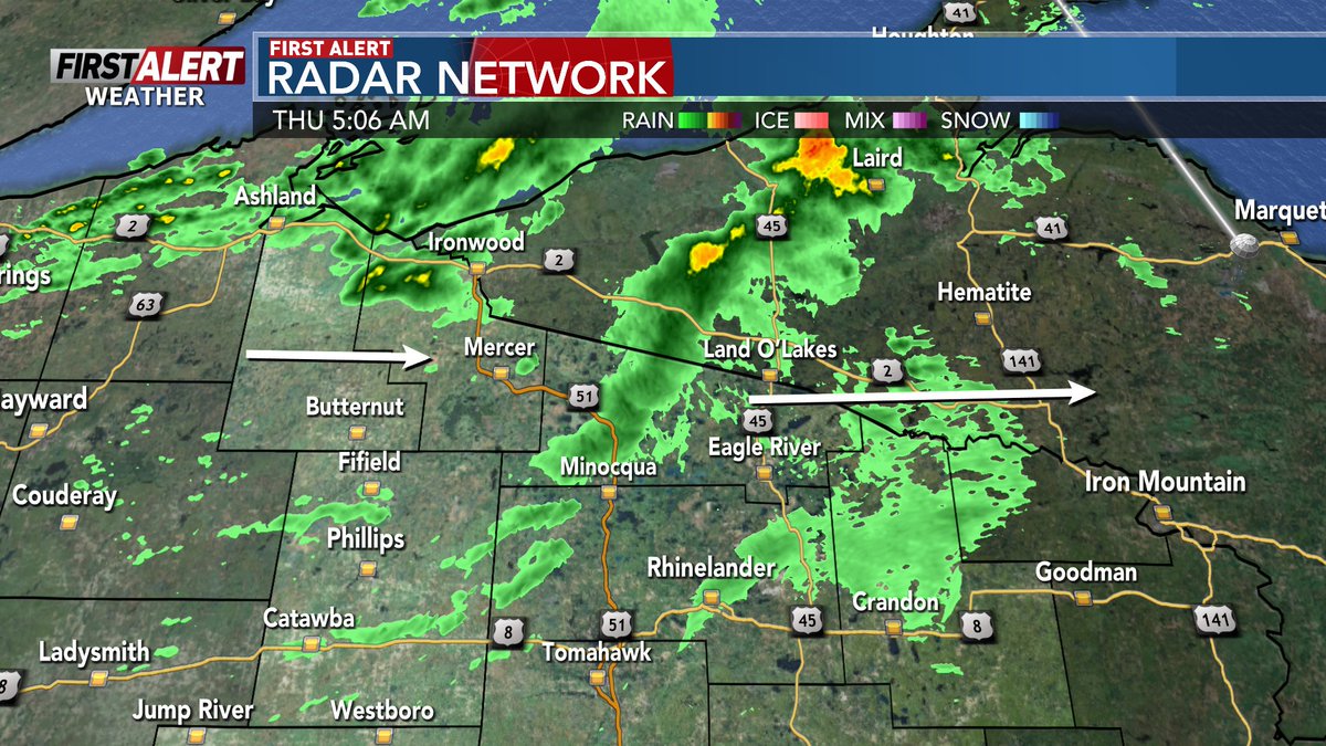 WxSpencerFurman's tweet image. [5:07 AM Thursday]- Fog is not quite as dense as yesterday, but still difficult to see on the morning commute. In addition, we have some showers in the Northwoods and drizzle further south.

#wiwx #wsawwx #FirstAlertWeather

STORY: wsaw.com/2025/11/20/mor…