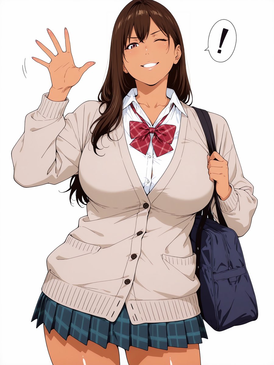 木曜日もおっつギャル～👋( ¯▽¯ )🎀 #ギャルがいる日常 SFW illustration