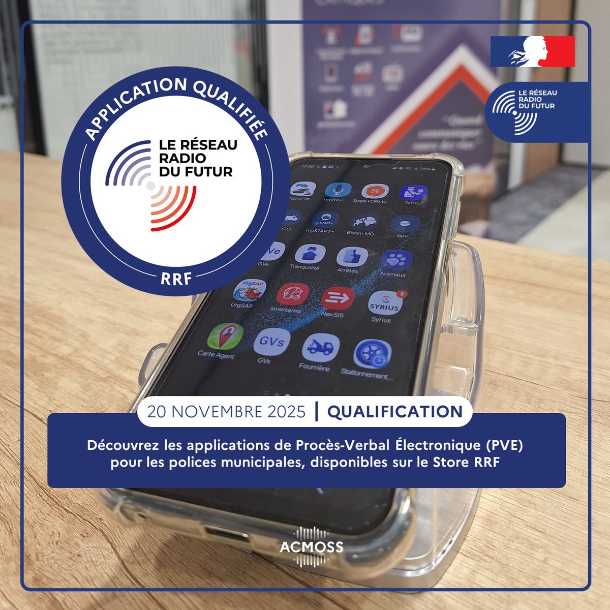ACMOSS_FR's tweet image. 💡[#SMCL] L&apos;@ACMOSS_FR qualifie pour le Réseau Radio du Futur (#RRF) une gamme complète d’applications de Procès-Verbal Électronique (PVE) pour les polices municipales : SMART PM, YCity, City&apos;Zen et TEPV📲

Découvrez comment qualifier vos applis⤵️
acmoss.fr/applications-q…