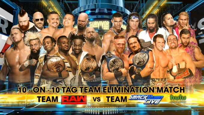 wrestle_hist's tweet photo. 11/20/2016  

Team RAW defeated Team SmackDown in a 20-Man Tag Team Elimination Match at Survivor Series from the Air Canada Center in Toronto, Canada.   

#WWE #SurvivorSeries #TeamRAW #Sheamus #Cesaro #EnzoAmore #BigCass #LukeGallows #KarlAnderson #BigE #KofiKingsto #Epico https://t.co/4Jf8q5Xk53