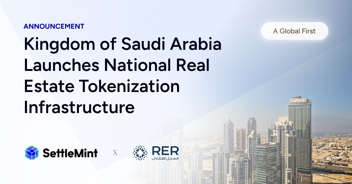 SettleMintCom's tweet image. SettleMint supports the Kingdom of Saudi Arabia&apos;s launch of the world&apos;s first blockchain-powered national infrastructure for property tokenization &amp;amp; digital ownership.

🔗eu1.hubs.ly/H0pRLQy0

#RER #RealEstate #Tokenization #DigitalAssets #RWA #CapitalMarkets #PropTech