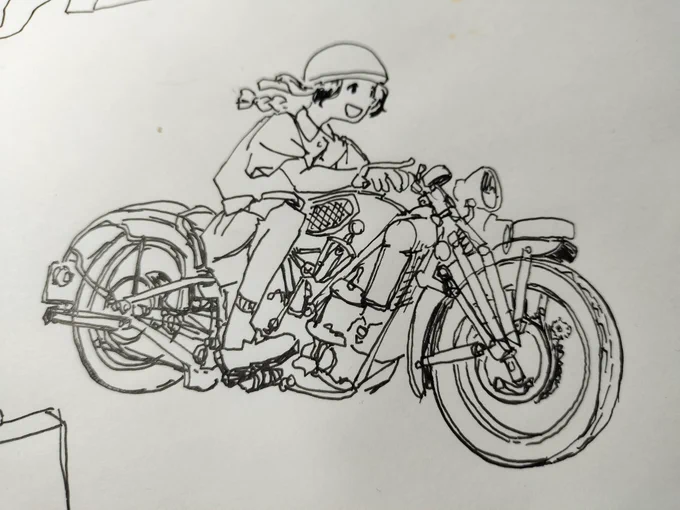 【Scott Flying Squirrel】 骨董バイク界隈で何年も前から気になっている車両。 自分でマンガに描いて日本を爆走してもらいたいバイクのひとつ。 水冷2スト2気筒のレーサー上がり。大体100年くらい前のモデル。カッコいいなぁ。