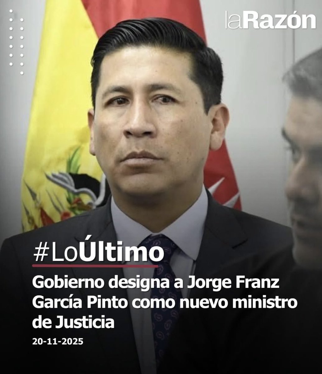 El Presidente ⁦<a href="/Rodrigo_PazP/">Rodrigo Paz Pereira</a>⁩ decide remover de su cargo a Freddy Vidovic, en su reemplazo el nuevo Ministro de Justicia es Jorge Franz García.