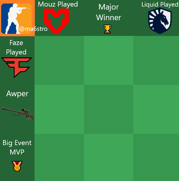 CS için hazırladığım tic tac toe 🎮
Boşlukları doldur ve yorumda paylaş 👇
