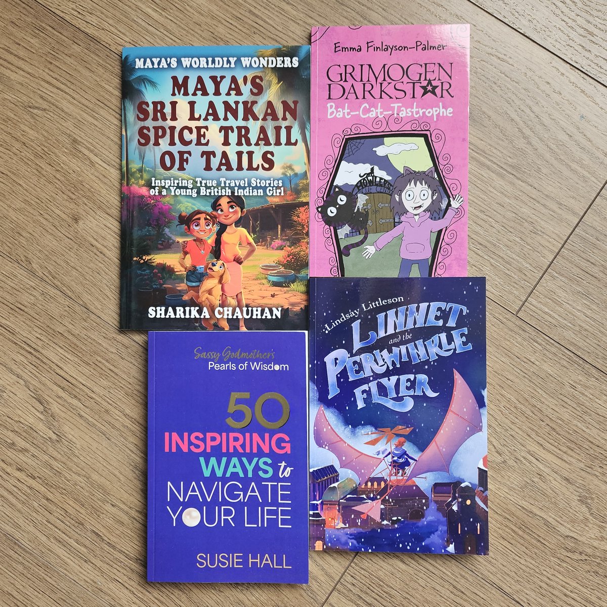 SabrinaAccalai's tweet image. #bookpost 😍
Maya's Sri Lankan Spice Trail of Tails by Sharika Chauhan
Linnet and the Periwinkle Flyer by Lindsay Littleson
Grimogen Darkstar: Bat-Cat-tastrophe by Emma Finlayson-Palmer
Sassy Godmother’s Pearls of Wisdom: 50 inspiring ways to navigate your life by Susie Hall