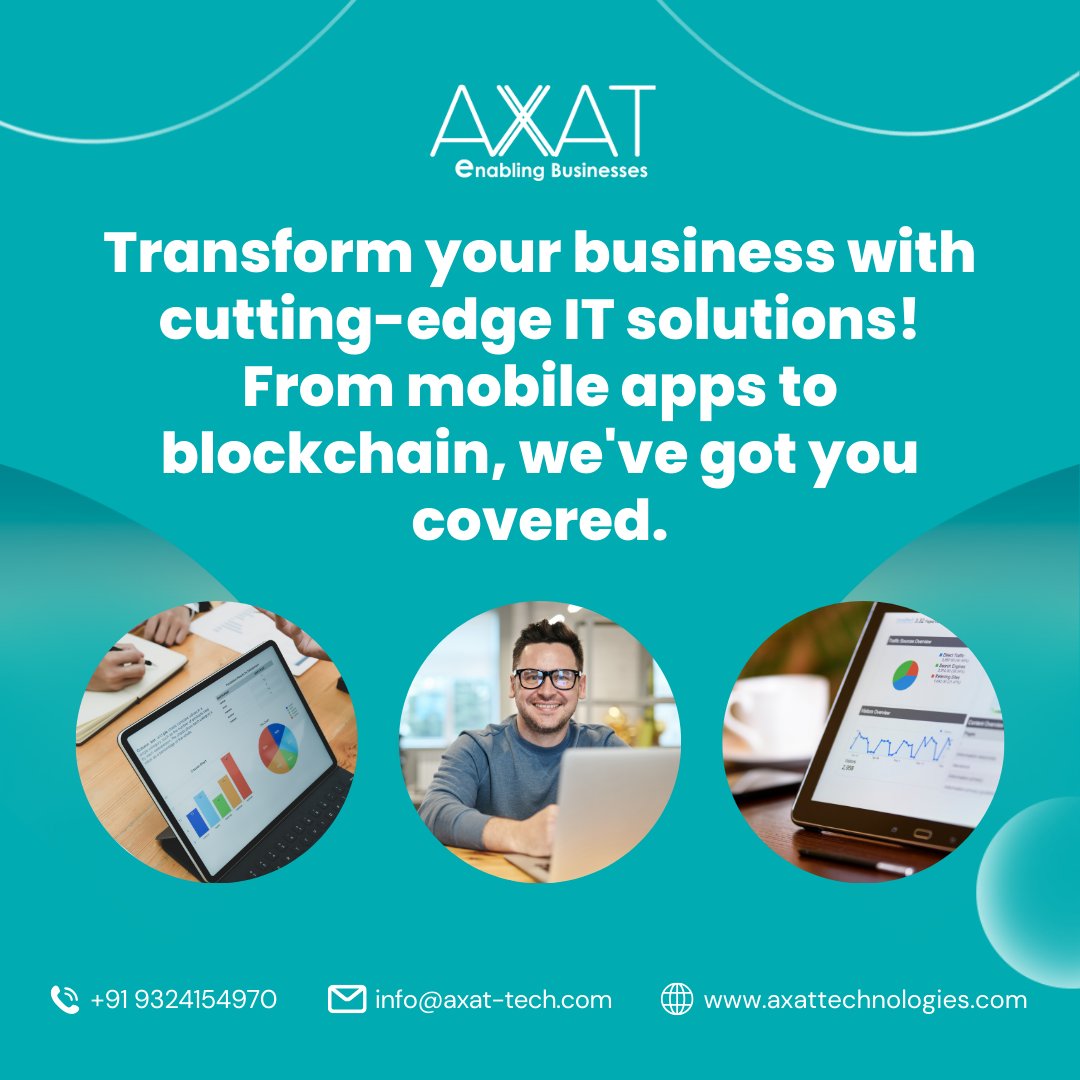 axattech's tweet image. Transform your business with cutting-edge IT solutions! 💻 From mobile apps to blockchain, we&apos;ve got you covered.
#ITSolutions #TechConsultancy #DigitalTransformation #AXATTechnologies