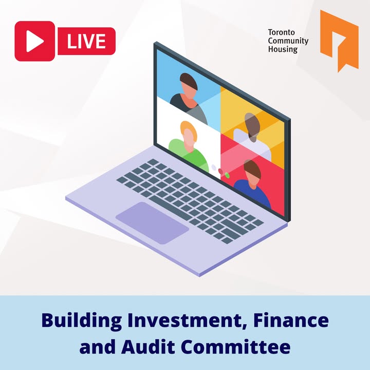 TOHousing's tweet image. Reminder: You can watch today&apos;s #TCHC Building Investment, Finance and Audit Committee (BIFAC) meeting live on YouTube. bit.ly/485y3iu

[Image description: Laptop with online meeting. Text: Building Investment, Finance and Audit Committee.]