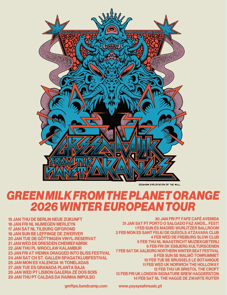 DisciplinePR's tweet photo. With the team of #DisciplinePR, we're happy to announce that Green Milk From The Planet Orange joins our roster of clients AND share the details on the upcoming UK/European series of shows starting January 2026🎇
Tickets to all the shows are for sale from now on👏
#tourpr https://t.co/ut2syfwlns