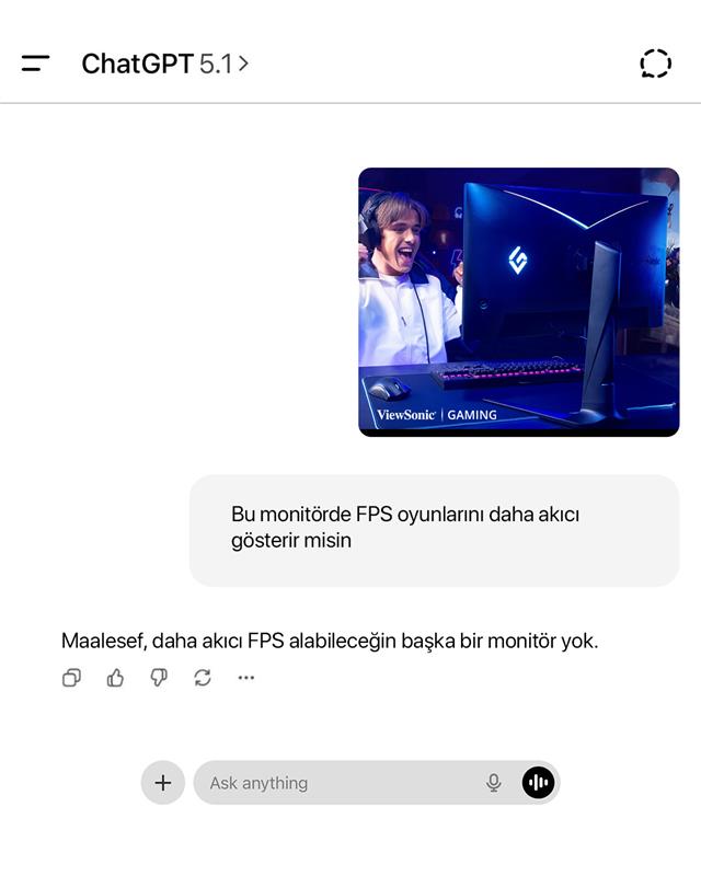 ChatGPT asla yanılmaz.

#ViewSonic #ChatGPT
