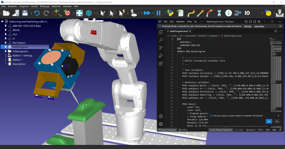 data_cad's tweet image. Blogbeitrag 🤜 🤛
RoboDK &amp;amp; BobCAD-CAM: Die direkte Schnittstelle für eine effiziente Roboterprogrammierung

datacad.de/blog.html

#Robodk #Robotik #Automatisierung #Industrieroboter #Robotertechnik #Industrie40 #OfflineProgrammierung #Robotersimulation #Roboterprogrammierung