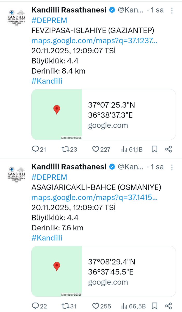 #deprem  Osmaniye'de ve islahiye'de 4. 4 büyüklüğünde deprem meydana geldi 
 Geçmiş olsun #islahiye Geçmiş olsun #osmaniye Depremi hisseden ve etkilenenlere   geçmiş olsun