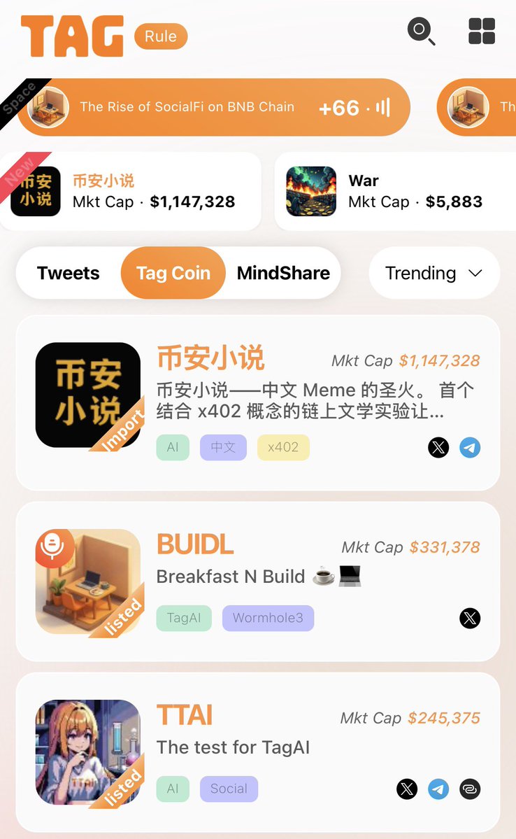 Buidl_BNB's tweet image. Leave a comment with #TagAI under tonight’s BNB Chain Desoc Space post to receive a $BUIDL airdrop.