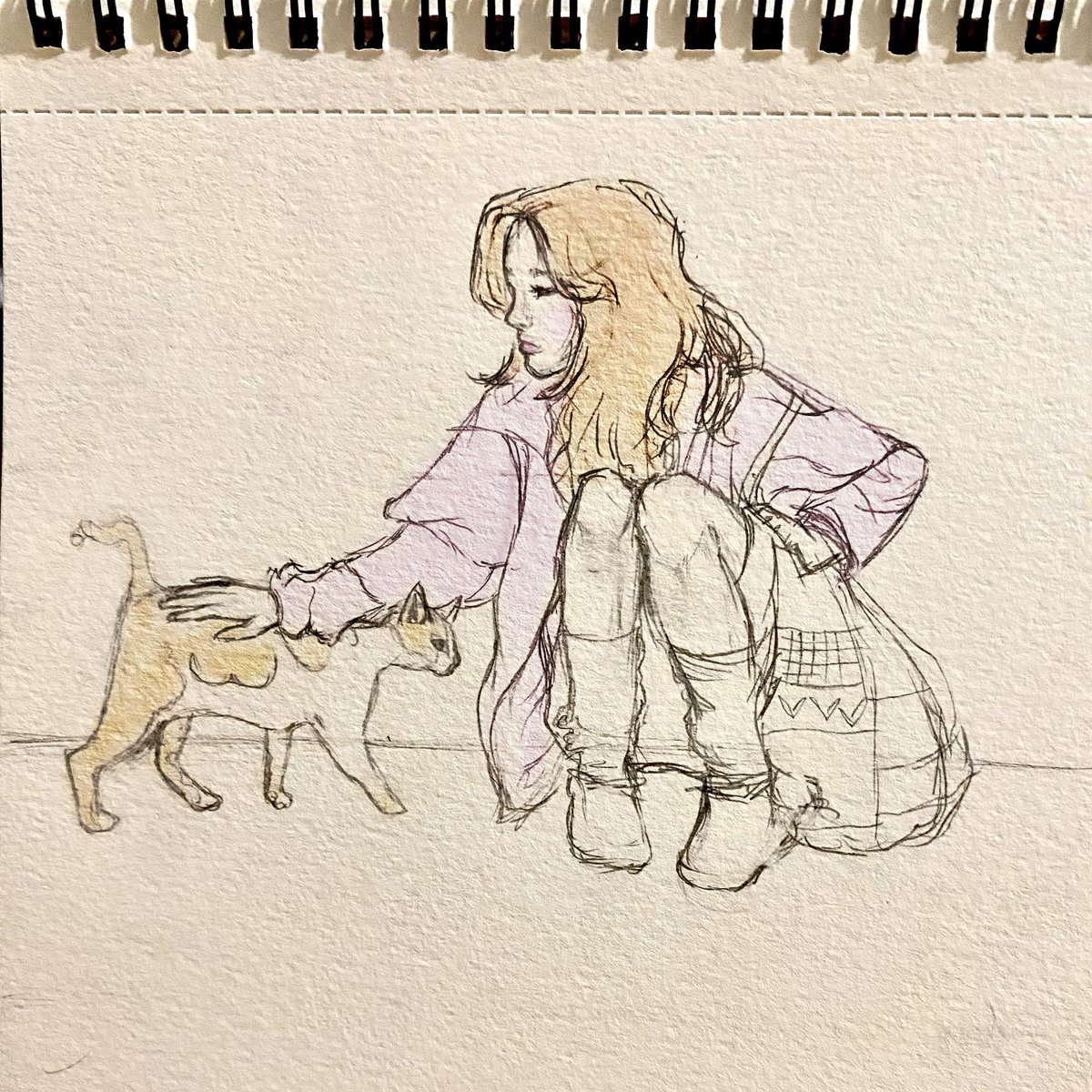 fieverfiew's tweet photo. The art and the artist (maybe the cat is the actual art) https://t.co/uGtue1k5TG