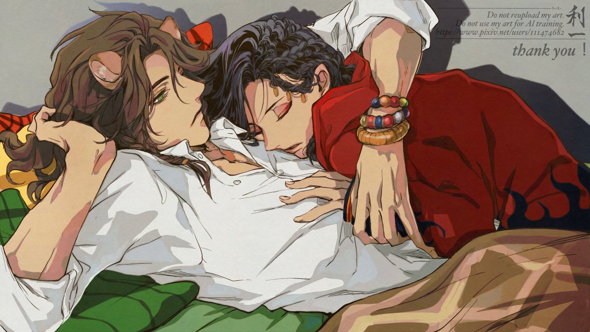 R_202504's tweet image. 明日でレオジャミを描き始めてから一年。
途中で数えるの放棄したけど漫画と小説合わせて100本以上生産してて、沼ってこう言うことかと噛み締める一年でした。
次の一年もどうぞよしなに🙏

こちらは昼バージョン。
夜バージョンは明日🦋に。

🦁🐍