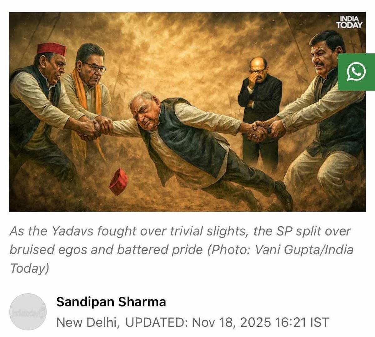 Hello_anuj's tweet image. Why such story now @IndiaToday, Do you see any split in last few years after Mulayam Singh Ji’s demise! 

Biased media housed stooped to next level of low that they want irrational stories on opposition who are out of power for decades.