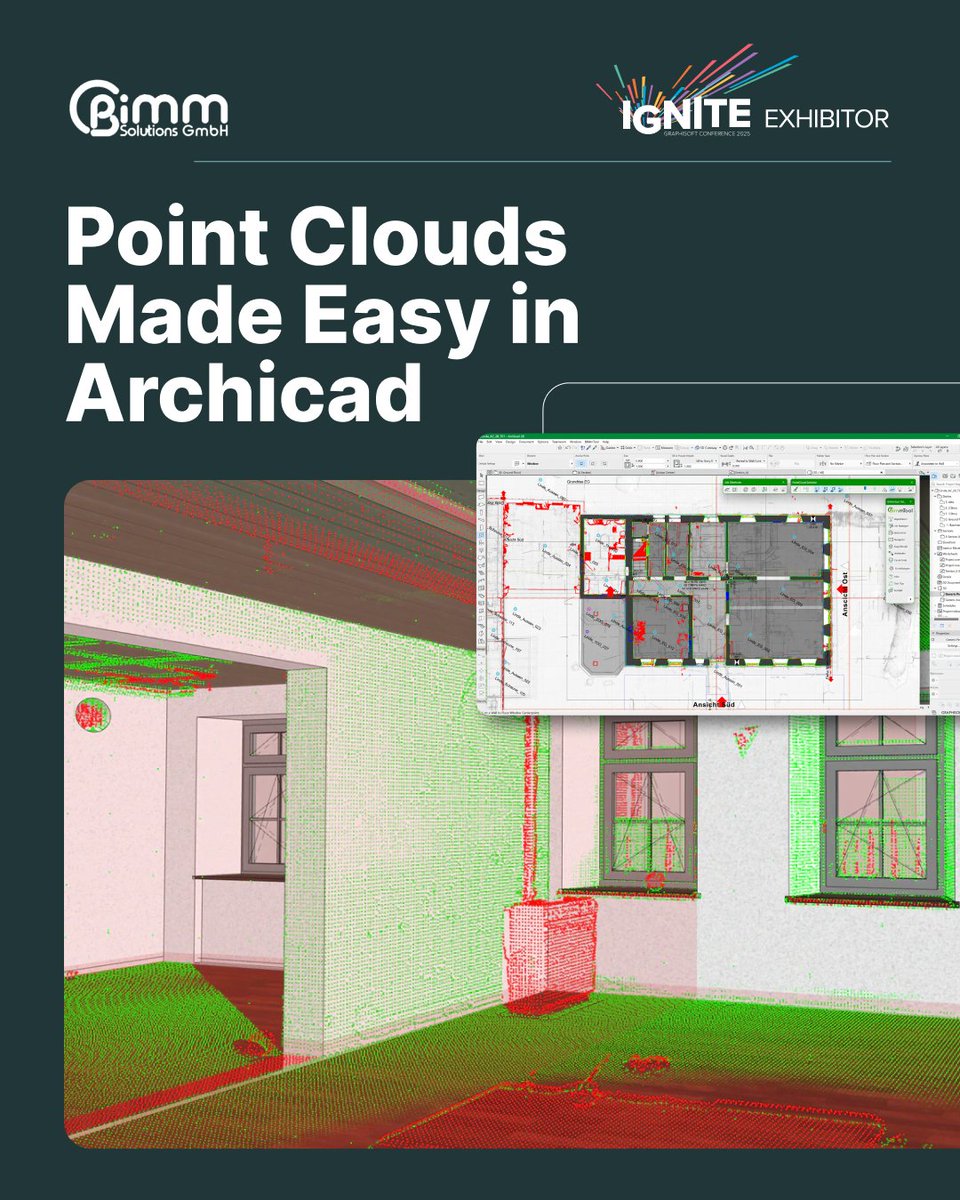 GraphisoftUK's tweet image. Want more innovation from Graphisoft IGNITE?
Check out Zenesis, Twinmotion, Nemetschek, VELUX, BIMm Solutions, bimproject.cloud, McNeel &amp;amp; Lumion — tools worth exploring.
💡 Watch on-demand event highlights:
bit.ly/4hDiAKI

#BIM #GraphisoftIGNITE #Architecture #AEC