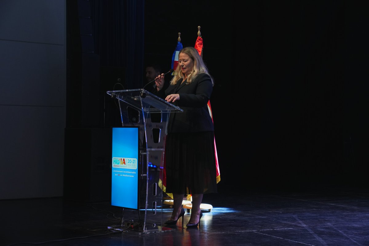 FMIA2025's tweet photo. Retour en images sur le discours d’ouverture de Mme Nadia Hai, Ambassadrice et Déléguée interministérielle à la Méditerranée, Ancienne Ministre de la Ville et Ancienne Députée des Yvelines –France.

🗓 𝟮𝟬 𝗻𝗼𝘃𝗲𝗺𝗯𝗿𝗲 𝟮𝟬𝟮𝟱
📍𝗖𝗶𝘁𝗲́ 𝗱𝗲 𝗹���� 𝗖𝘂𝗹𝘁𝘂𝗿𝗲, 𝗧𝘂𝗻𝗶𝘀

#FMIA2025 #IA #technology #future