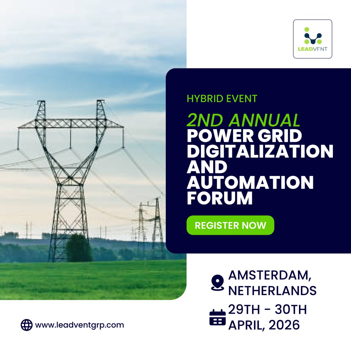 leadvent's tweet image. Join us for the 2nd Annual Power Grid Digitalization and Automation Forum

This premier global event is dedicated to transforming power grids through cutting-edge digitalization and automation

-bit.ly/3EcWPlS

#PowerGrid #GridAutomation #SmartGrid #DigitalEnergy #Energy
